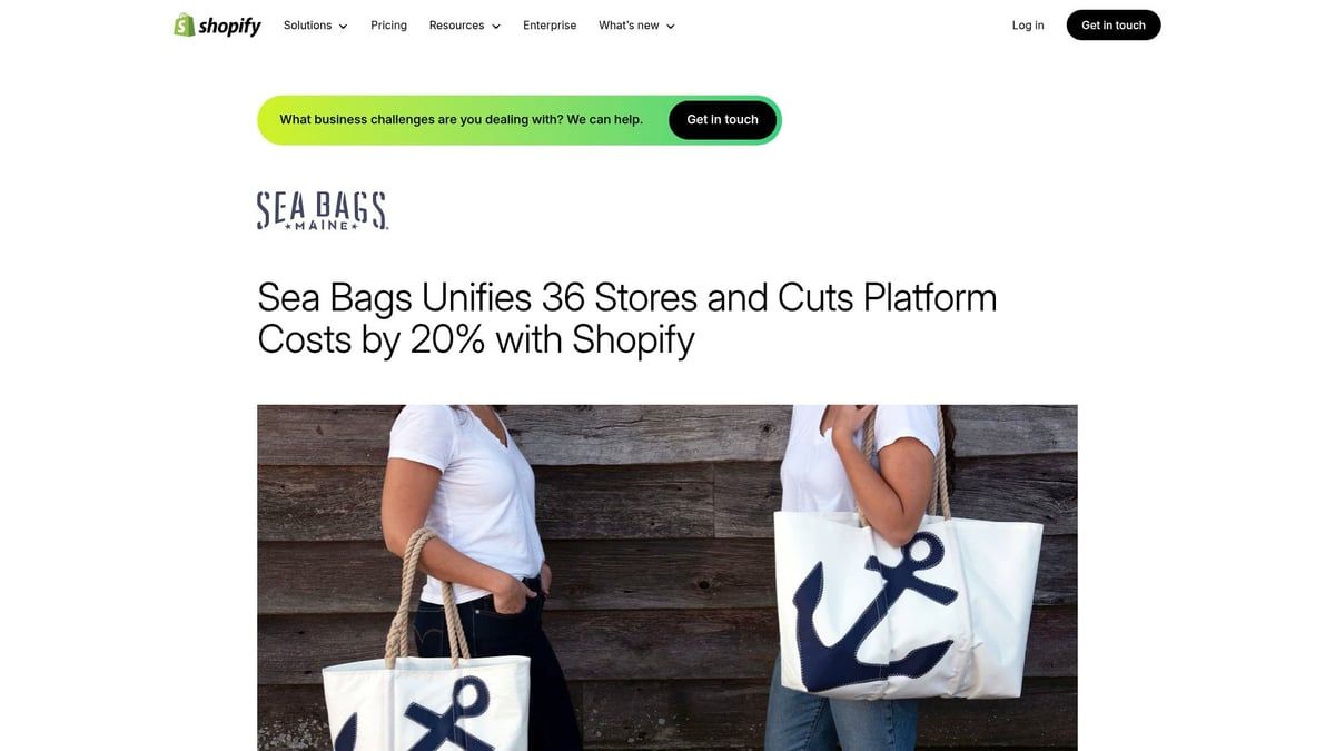 7 Inspiring Shopify Case Studies to Boost Your Store in 2026 - Sea Bags: Unifying 36 Stores and Capturing New Customers