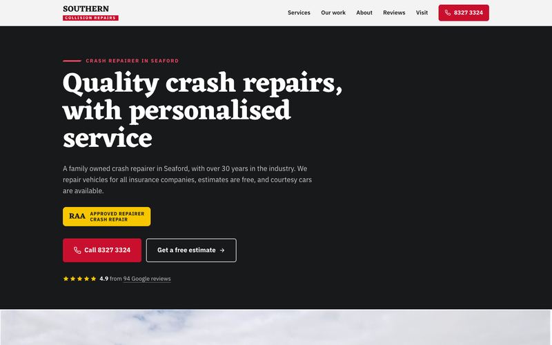 Example website for a panel beater in Seaford, SA