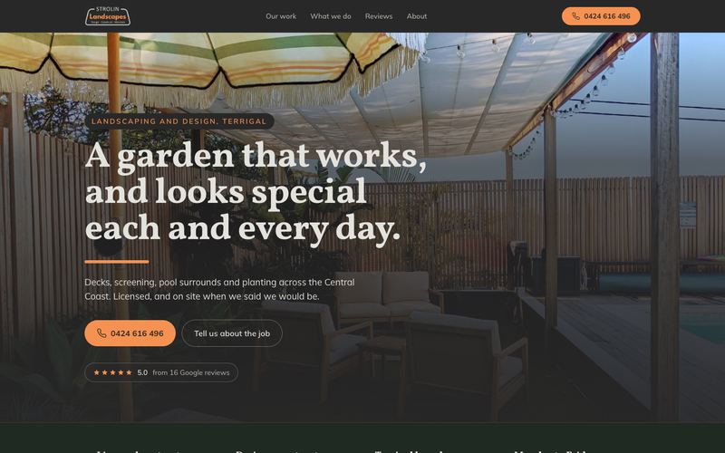 Example website for a landscaping in Terrigal, NSW
