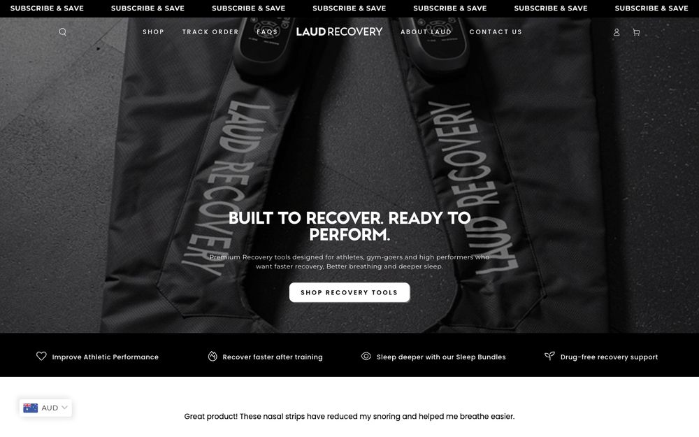 Laud Recovery homepage