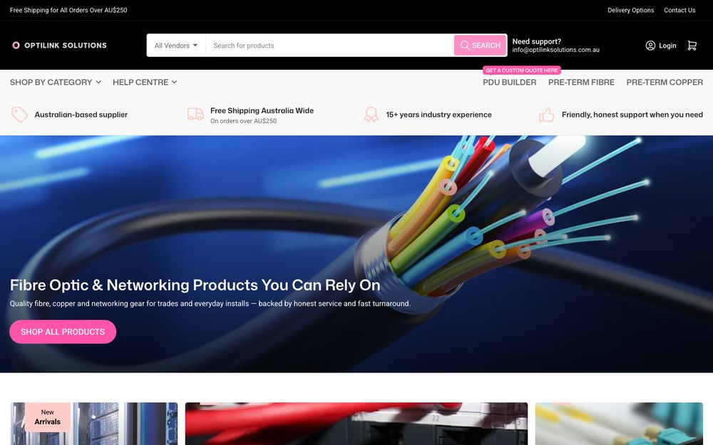 Optilink Solutions homepage
